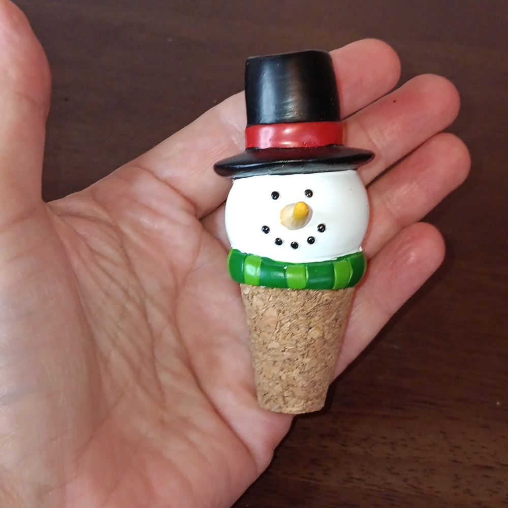 Wine Bottle Cork Stopper Corningware Snowman Wine Stopper
